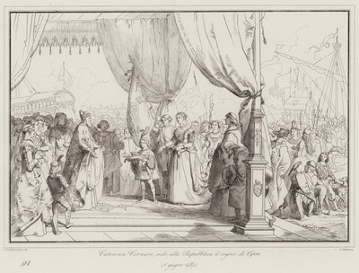 Caterina Cornaro Surrenders the Kingdom of Cyprus to the Republic by Italian School