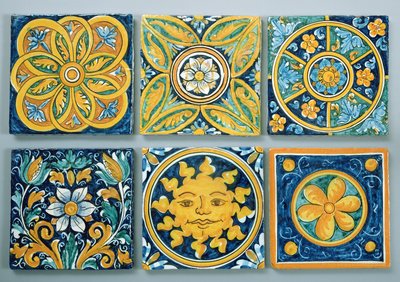 Ceramic tiles in the typical Caltagirone style by Italian School