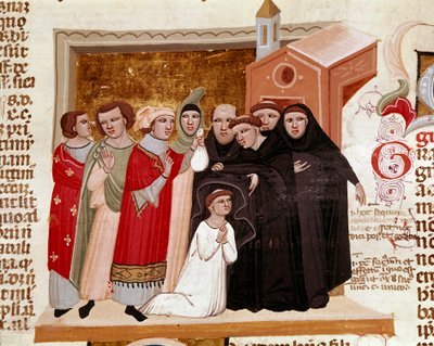 Ceremony of the habit of a monk. Miniature from 