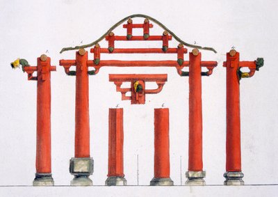Chinese Wooden Architectural Features, c.1820s-30s by Italian School
