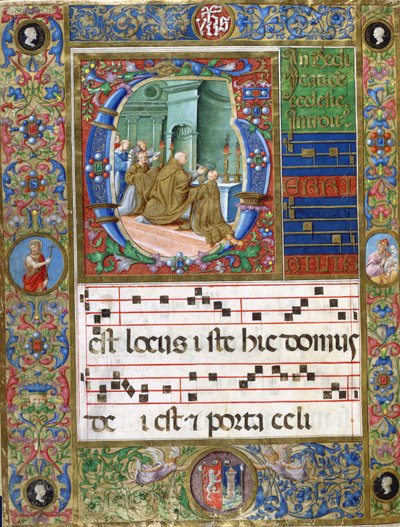 Choral Miniature with Pope Alexander II Celebrating Mass in the Abbey by Italian School