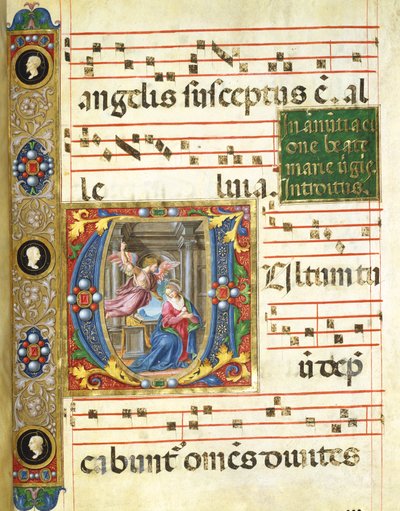 Choral miniature with the Annunciation by Italian School