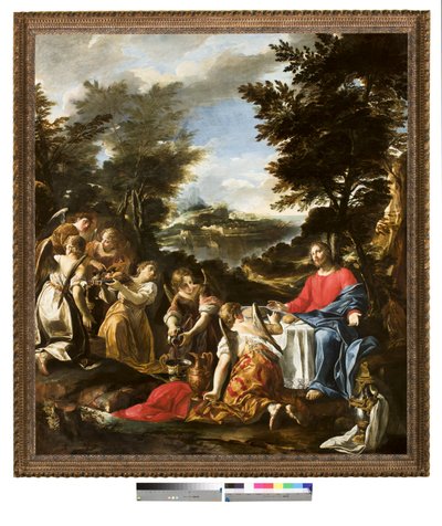 Christ Served by Angels by Italian School