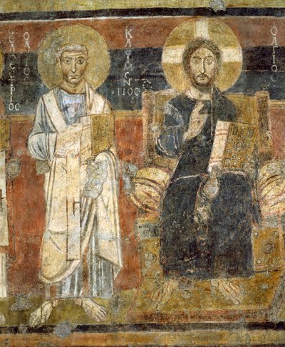 Christ in Majesty with Saints, Santa Maria Antiqua, Rome by Italian School