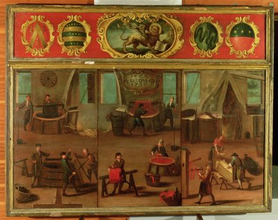 Cloth Dyers Demonstrating their Trade and Skills by Italian School