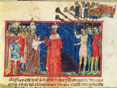 Doge Sebastiani Ziani Receives a Petition from Pope Alexander III and Emperor Frederick Barbarossa by Italian School