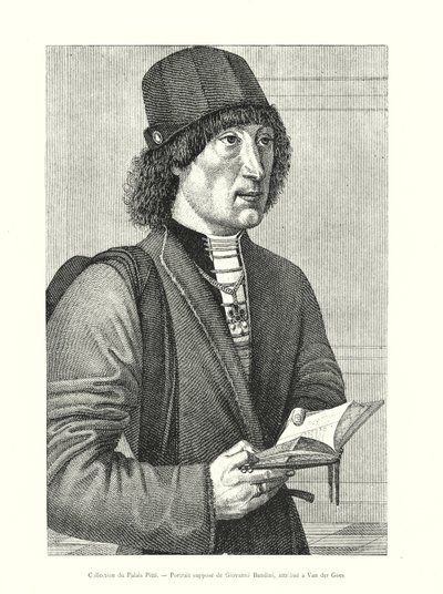 Collection of the Pitti Palace, Supposed Portrait of Giovanni Bandini, attributed to Van der Goes by Italian School