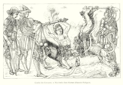 Battle of the Centaurs, Facsimile of an Engraving by Antonio Pollajuolo (engraving) by Italian School