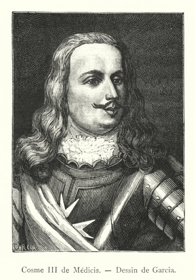 Cosimo III de Medicis, Drawing by Garcia (engraving) by Italian School