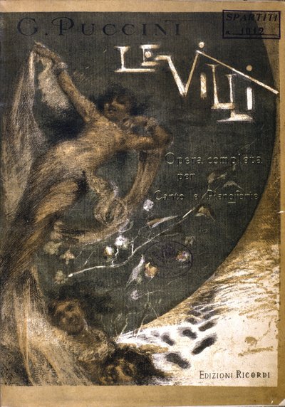 Cover of the score for “Le Villi”, the Opera (1884) in two acts for Puccini