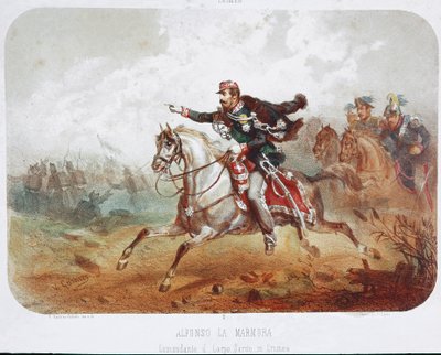 Crimean War: The Charge of Commander Alfonso Ferrero La Marmora by Italian School