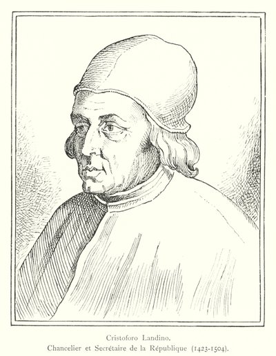 Cristoforo Landino, Chancellor and Secretary of the Republic by Italian School