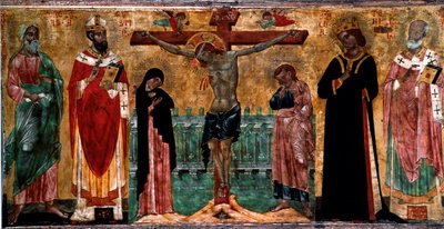 Crucifixion and Saints by Italian School