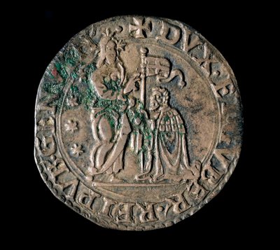 Currency of the Republic of Genoa: silver teston by Italian School