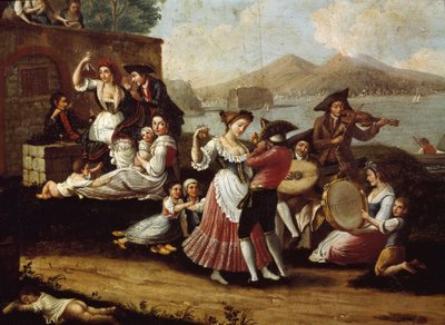 Dance scene and popular party in Naples by Italian School