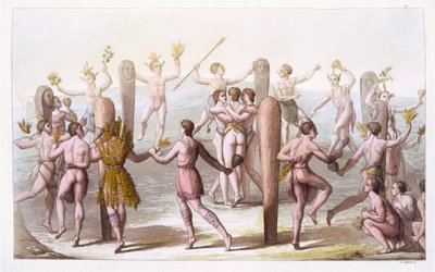 Dances of the Native Inhabitants of Virginia, c.1820 by Italian School