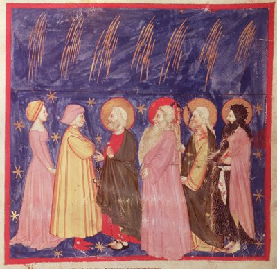 Dante and Beatrice with the Saints of Paradise, from The Divine Comedy by Dante Alighieri by Italian School