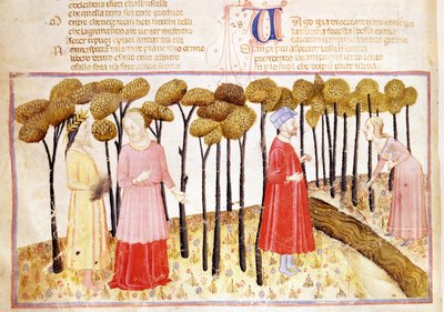 Dante and Virgil at the Summit of Purgatory, from The Divine Comedy by Dante Alighieri by Italian School