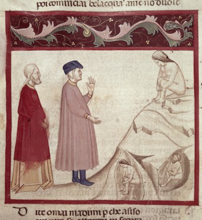 Dante and Virgil Meet the Souls Imprisoned in the Rocks, from The Divine Comedy by Dante Alighieri by Italian School