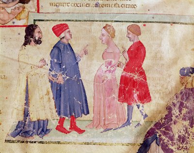 Dante and Virgil with Francesca da Rimini and Paolo Malatesta, from The Divine Comedy by Dante Alighieri by Italian School