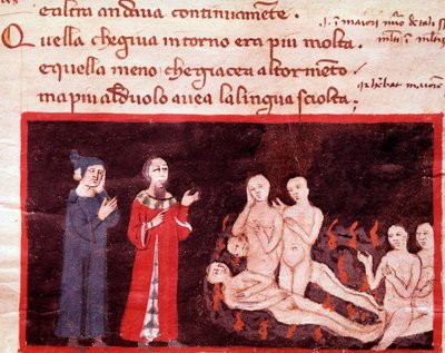 Dante and Virgil Surrounded by the Violents (song 14 from Hell, in the Divine Comedy) by Italian School