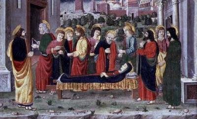 Death of the Virgin (compartment of a predella), Veneto, c.1480 by Italian School