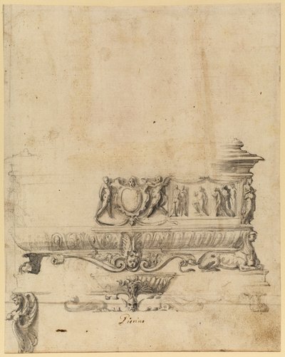 Design for a chest by Italian School