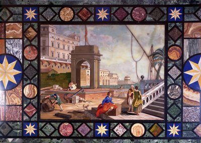 Table Top Depicting the Port of Livorno, After a Design by Antonio Ciocci (detail) by Italian School