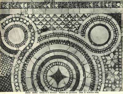 (detail) Cosmatesque floor of the Basilica of San Giovanni in Laterano, Rome by Italian School