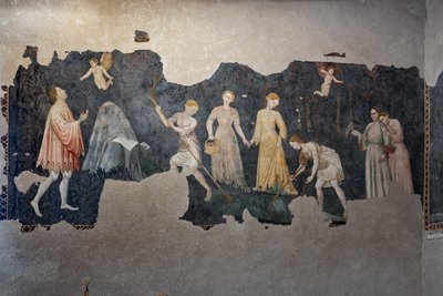 Detail of the Frescoes, Camera Pinta (Painted Room) by Italian School