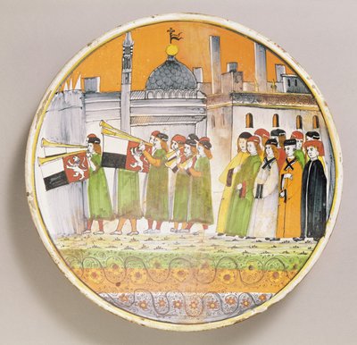 Dish decorated with Musicians by Italian School