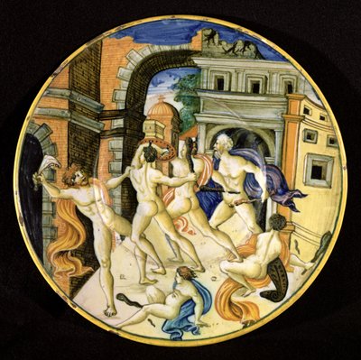 Dish depicting Samson and the Philistines, Pesaro Workshop by Italian School