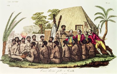 Divine Offerings Made to Captain Cook (1728-79) in the Sandwich Islands by Italian School