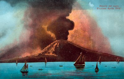 Eruption of Vesuvius, April 1906 by Italian School