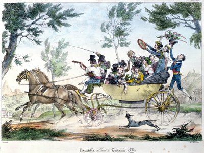 Expedition to Testaccio, near Rome, in a caratella, c.1830 by Italian School