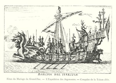 Marriage Festivities of the Grand Duke, The Expedition of the Argonauts, Conquest of the Golden Fleece (engraving) by Italian School
