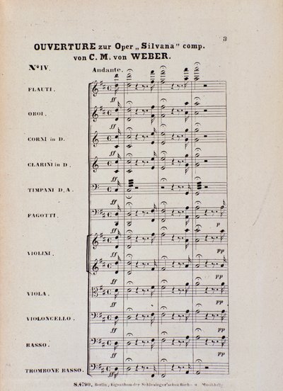 First Page of the Overture for the opera 