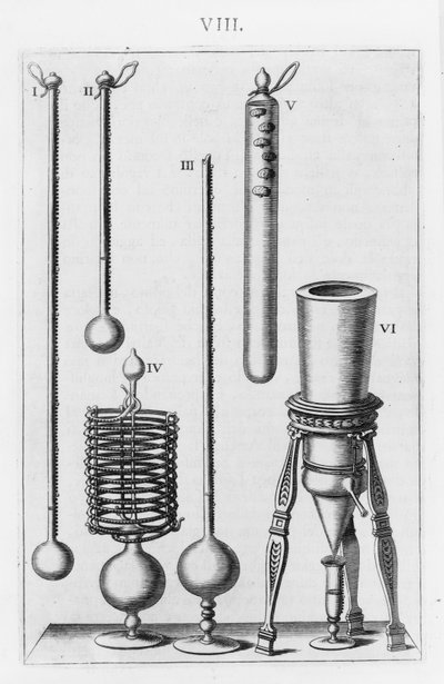 Florentine thermometer and hygrometer. Plate from 