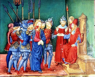 Christ is led as a prisoner before Anas, the high priest by Italian School
