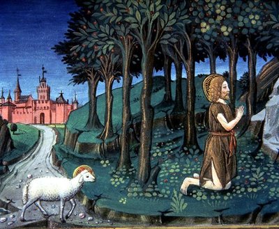 St. John the Baptist Prays in the Desert by Italian School
