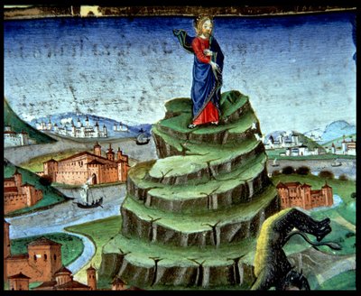 The Devil tempts Christ for a second time on the mountain by Italian School