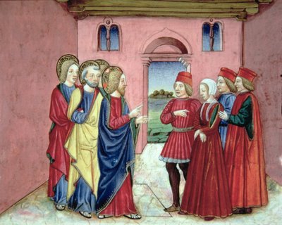 The Pharisees Present to Christ a Woman Caught in Adultery by Italian School