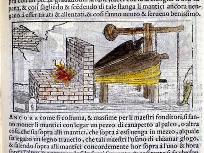 Forge - in Pirotechnia of Biringuccio by Italian School
