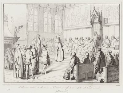 Francesco Petrarca, Orator of Francesco da Carrara, is Confounded Before the Venetian Senate by Italian School