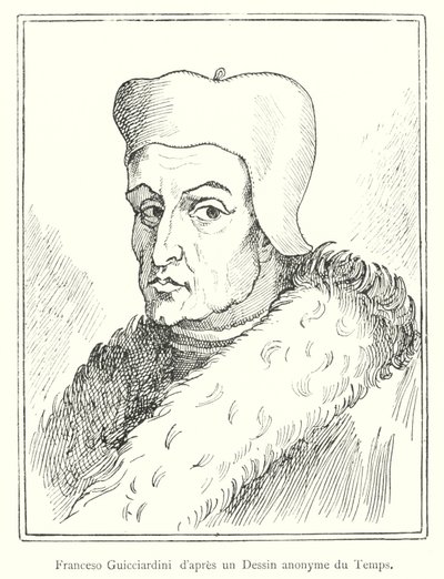 Francesco Guicciardini after an Anonymous Drawing of the Time (engraving) by Italian School