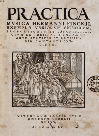 Frontispiece of Practica musica by Italian School