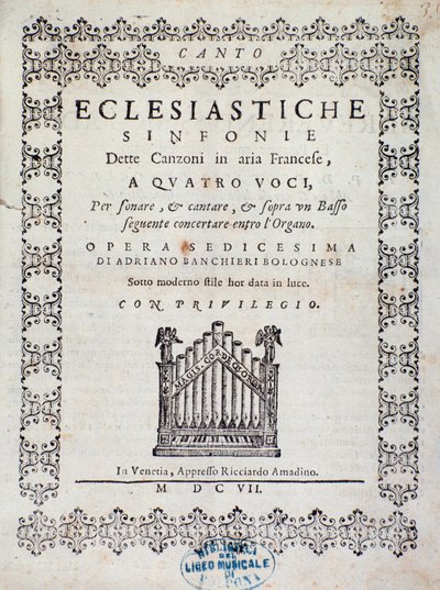 Frontispiece of musical score of Concerto 5 in 