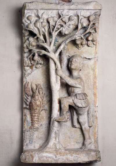 Fruit picking, allegory of month of June or October by Italian School