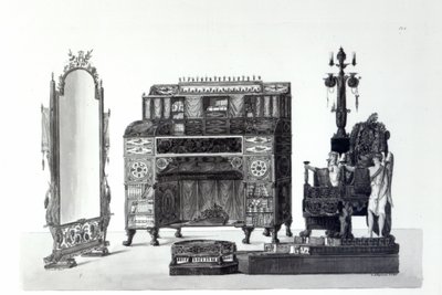 Furniture in the Grecian Style from Architectural Decorations by Gaetano Landi, engraved by G. D