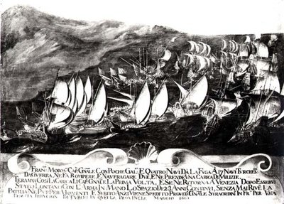 General Francisco Morosini (1618-94) and the Venetian Fleet in an Encounter with the Turkish Fleet off the Coast of Crete, May 1661 by Italian School